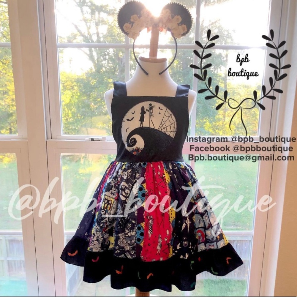Girls Black Nightmare Before Christmas Twirl Dress